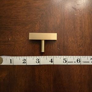 Set of 6 Heavyweight Brushed Gold Drawer Pulls